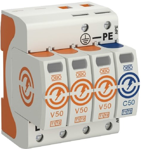 Ограничитель импульсных напряжений УЗИП OBO CombiController 4п L1-L2-L3-N-PE классI+II 50кА картинка